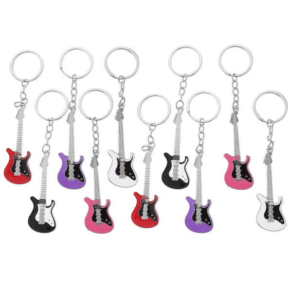 12 kpl Guitar Decor avaimenperä Creative riippuva avaimenperä avainlaukkuun As Shown M