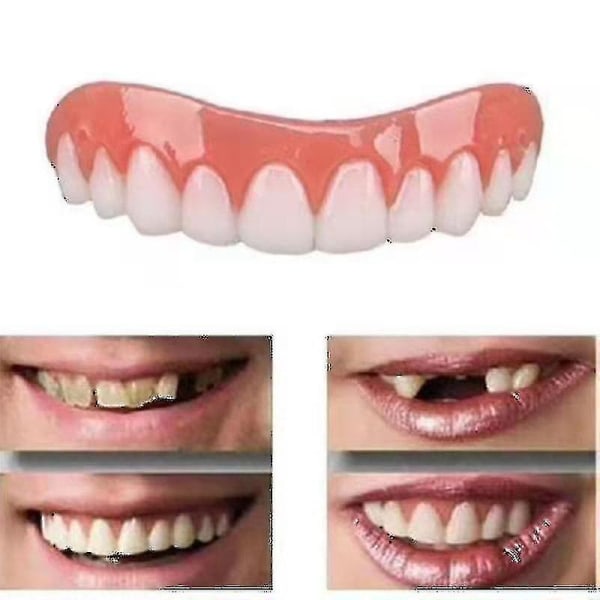 2 sæt tandproteser, over- og underkæbeproteser, naturlige og komfortable, beskytter tænderne og genvinder et selvsikkert smil Y