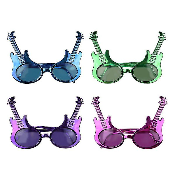 4 st Halloween Elektrisk Gitarr Mönster Glasögon Fest Dekoration Prop