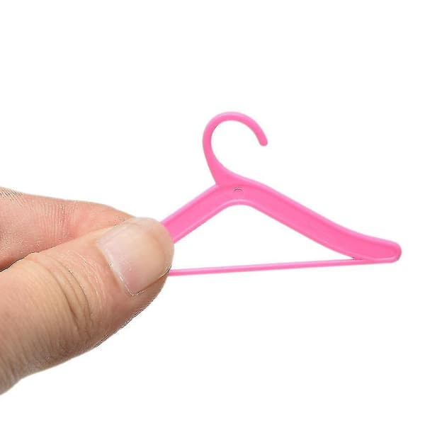 20 stk. lyserøde bøjler til Barbies dukketøj tilbehør plastikbøjler