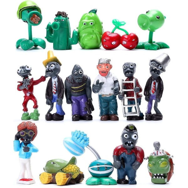 Huoguo 16 stk. Plants Vs Zombies-figurer Pvz-figurer Cupcake-figurer Dekorative leker