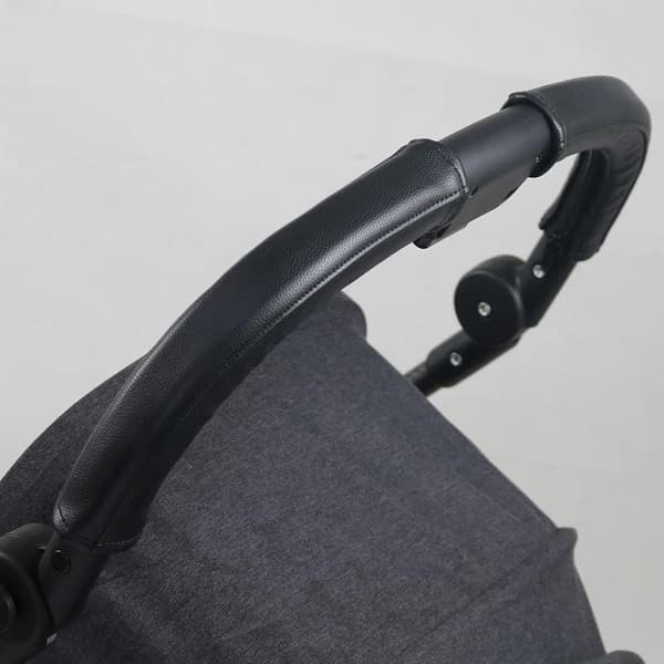 Stroller Handle Covers, Faux Leather Armrest Protectors, Waterproof Sweat-Absorbing, Black, 1 Pair 20x12cm