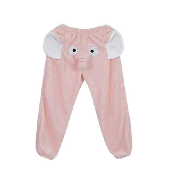 Sjove Elefant Bukser til Kvinder og Mænd - Loungewear til Hjemmet - Bløde Par Pyjamasbukser - Gave til Kæresten XXL Pink