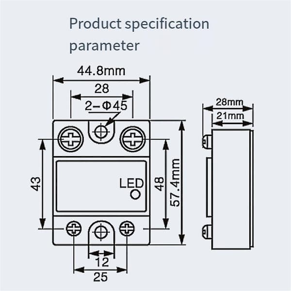 Enfaset Solid State Relé Enfaset SSR DC Kontroll AC Solid State Relé 25A Black