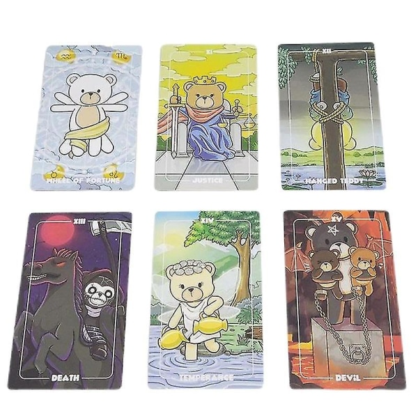 12*7 cm Teddy Tarot Prophecy Fate Divination Deck Family Party Board Game Card