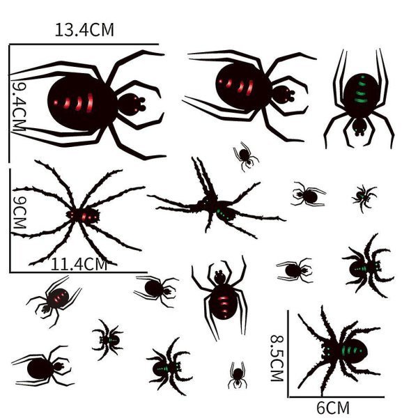 Halloween flaggermus edderkopp flyttbar vindus klistremerke vegg klistremerke hjem temafest dekor