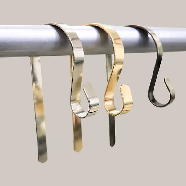 4 stk./sæt ophængningskrog skridsikker justerbar metal jule strømpe arrangør bøjle til hjem Jikaix Golden