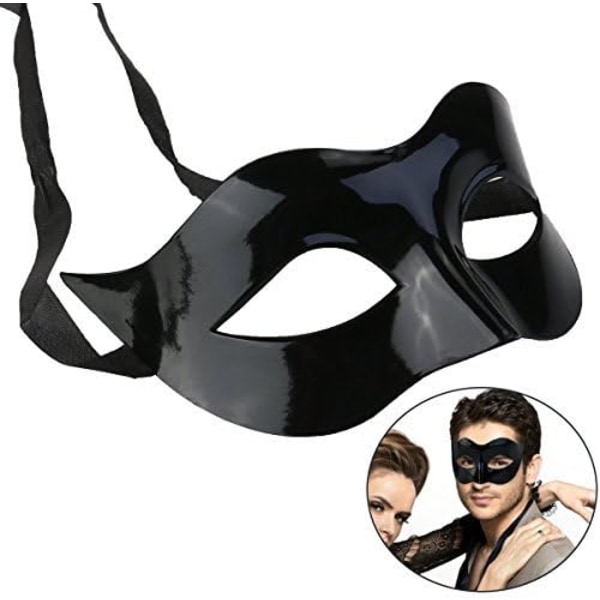 Maskerade Kostyme Maske Svart for Menn Kvinner Party Ball Halloween Mask