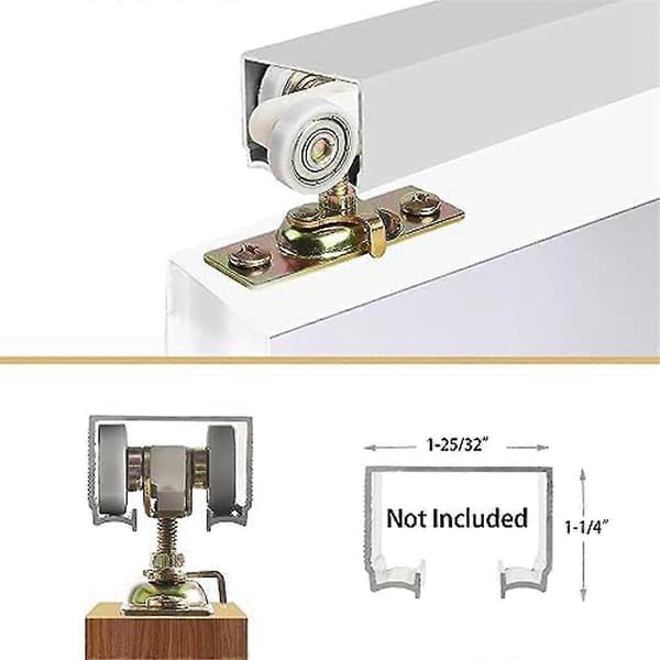 2-pak skydedør hardware top hængeruller hjul samling passer til del 1125 & 1500 hardware As Shown