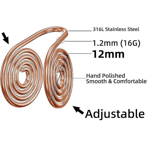 Hujiling tryk øreringe til keloid, keloid øreringe trykklip, kompression Rose Gold