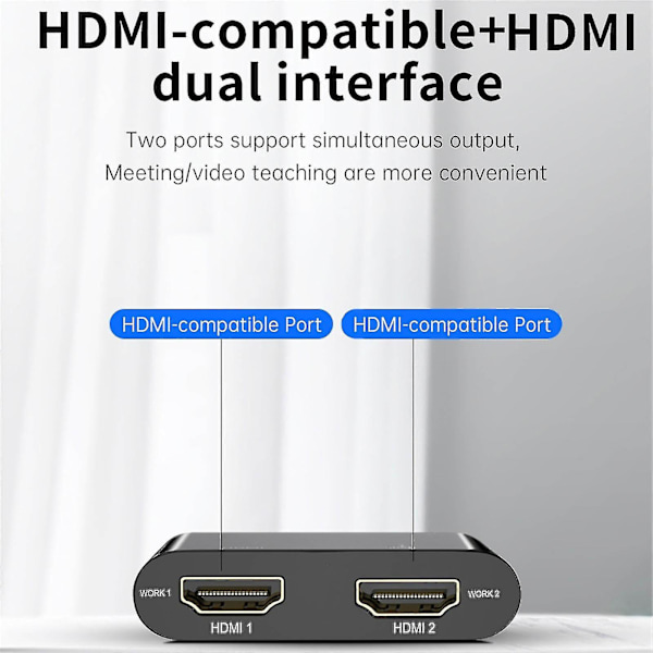 USB 3.0 til Dual HDMI-adapter Ekstern video Støtter kun Windows