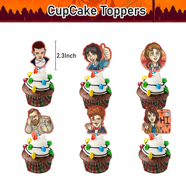 Stranger Things 4 tema balloner kit kagepynt banner flag fødselsdagsfest dekoration forsyninger