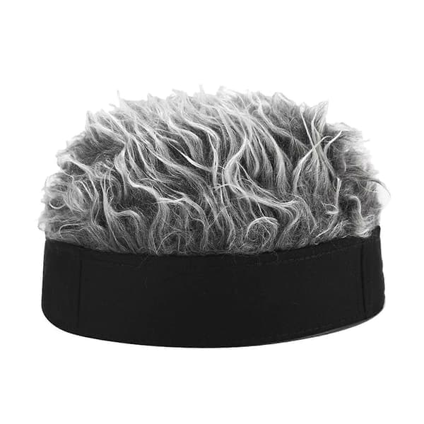Herrehat Paryk Udendørs Vinter Skull Cap Uden Skygge Docker Hat Paryk Hat til Golf Black Gray