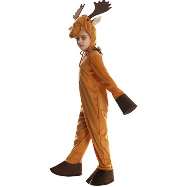 Julemand Rådyr Elk Voksen Børn Kostume Unisex Hjortedyr Onesie Fest Dragt KIDS ELK