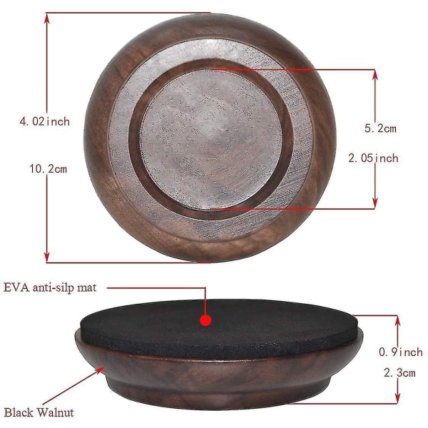 4 st Upright Piano Caster Cups, premium Hardwood Piano Caster Pads Furniture Leg-snabb leverans Black Walnut