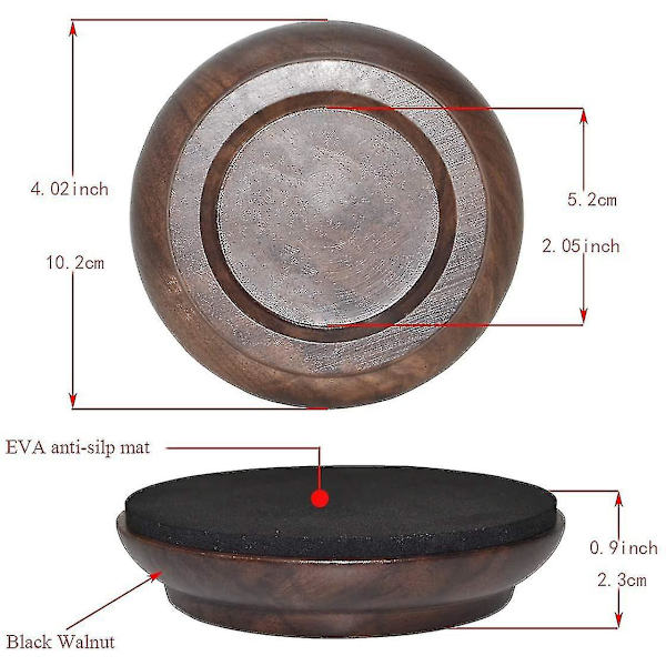 4 stk. hjulkopper til piano, premium løvtre pianohjulputer møbelben - rask levering Black Walnut