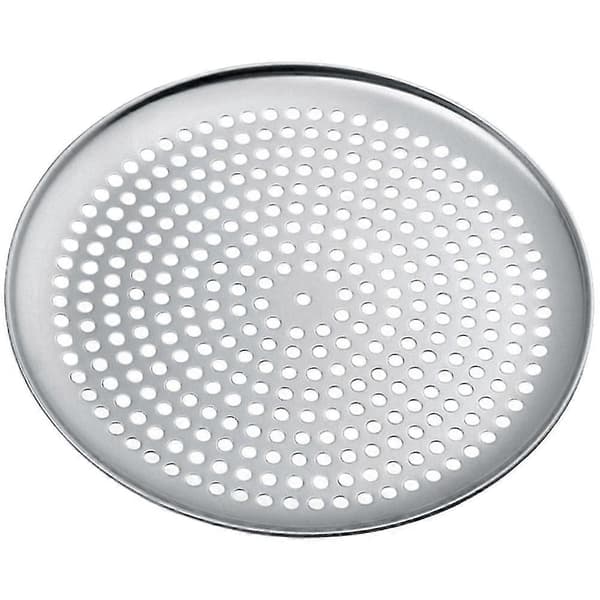 Pizza bageplade i rustfrit stål med huller, pizza bageplade til husholdningsovn, pizza bakke Silver 30X30X1.5CM