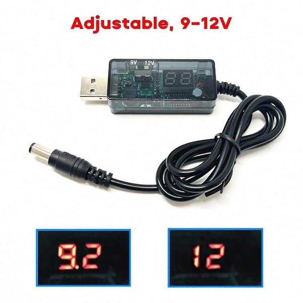 USB DC 5V till 12V/9V strömkabel med USB till DC-Jack adapterkabel och boost-strömkabel Justerbar 9 12V lin
