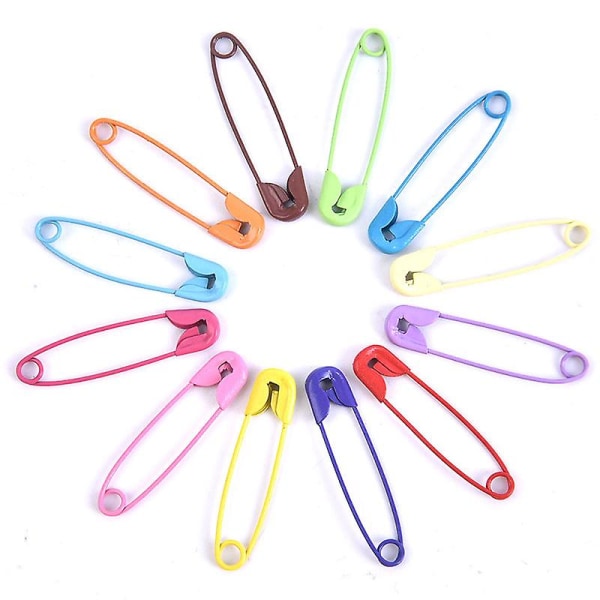 100st färgglada säkerhetsnålar Sy nålar i rostfritt stål Broschtillbehör Multicolor