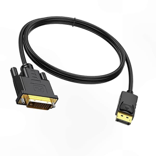 DVI til DisplayPort-adapterkabel til stationær computer og projektorforbindelse