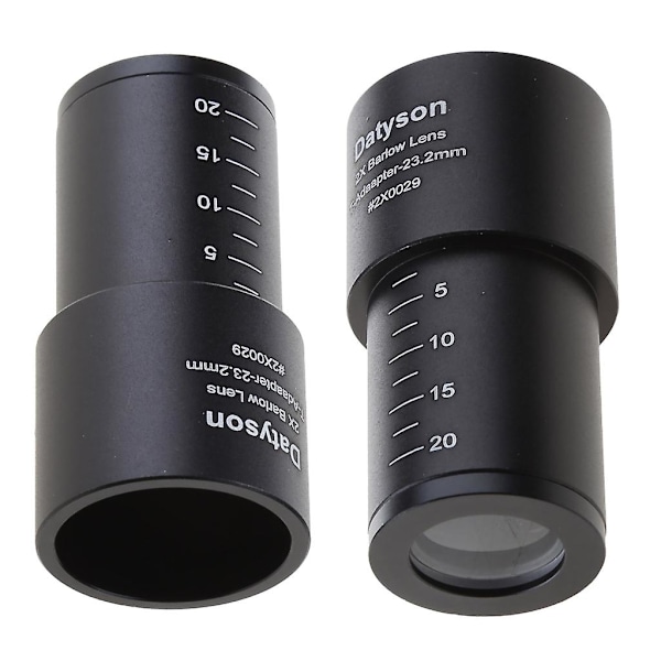2x Barlow-lins för 23,2 mm monteringsport Biologiskt Mikroskop Optiskt Glaslins
