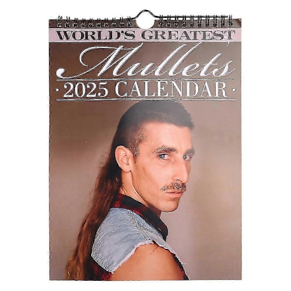 2025 Vægmånedskalender Verdens Bedste Mullets Hængende Kalender Nyårs Planner til Strømper As Shown