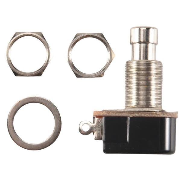 Gitarpedal 2-pin SPST Momentan Effekt Trykknapp Fotbryter Silver  Black