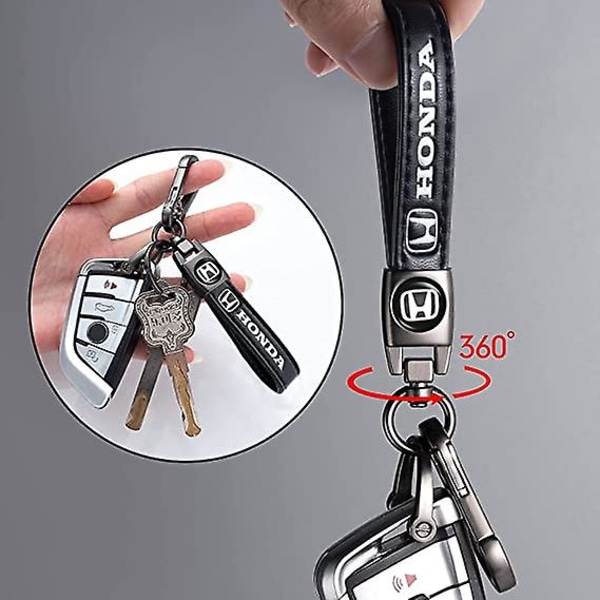 Yhteensopiva Honda Genuine Leather Car Logo -avaimenperän kanssa Yhteensopiva miesten ja naisten avaimenperän mustien tarvikkeiden kanssa