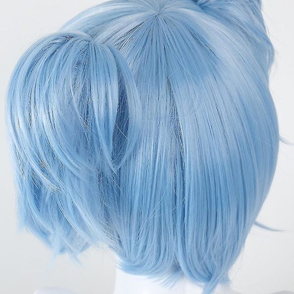 Sally Face Cosplay -rekvisiitat Sally Peruukki Lyhyt Sininen Lämmönkestävä Synteettinen Hiustukko Klipsit Poninhännät Peruukit