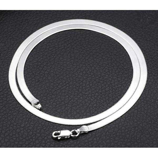 925 Silver Halsband 4mm Ormkedja Män Kvinnor Par Sterling Silver Smycken Bladkedja Ruikalucky