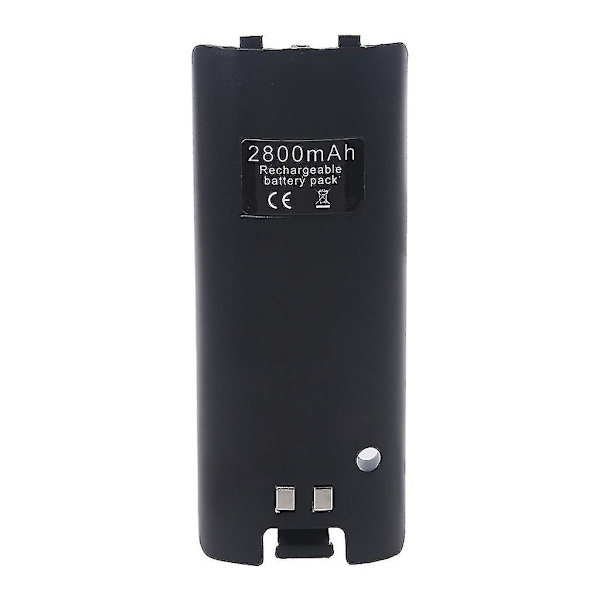 2 stk. Svart/hvitt oppladbart batteri for Wii-spillkonsolltilbehør 2800mah Black