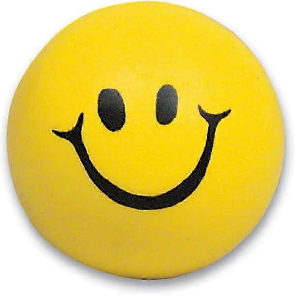 24 stk. gule stressbolde med smileys til angstlindring, 5 cm klemmelegetøj