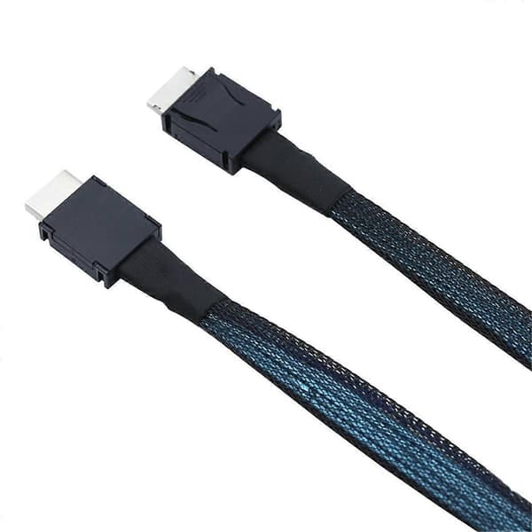 For PCIe Oculink SFF 8611 4I til Mini SAS SFF-8611 4I Server Super Speed Kabel Dataforlengelse Data T Black  Blue