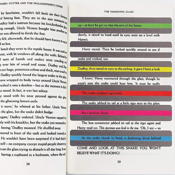 16 stk. Dysleksi Guidet Læsestrimmel, Farvet Fremhævningslæser, Sporingslinjal til at Guide Begynder-/Studerende Læsere til at Læse Uafhængigt