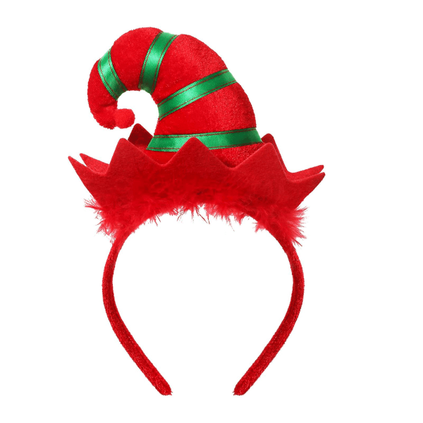 Wharick Hair Hoop Sød Julenisse Elf Hat Børn Voksen Pandebånd Gaver Cosplay Kostume Red