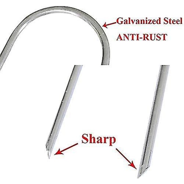 8 stk. Trampolin Vind Stakes Heavy Duty U Type Skarpe Ender Sikkerhed Jordanker Galvaniseret Stål Til Fodboldmål, Camping Telte Og Store Have Dekora