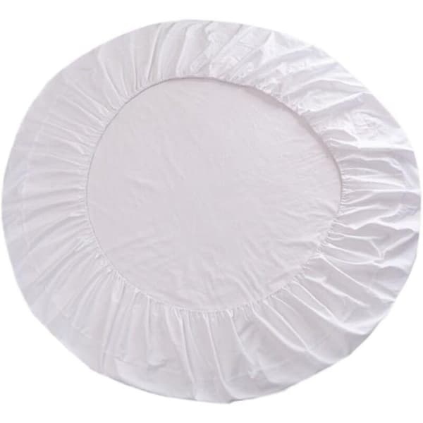 Round Fitted Cotton Sheet, Round Fitted Sheet - White