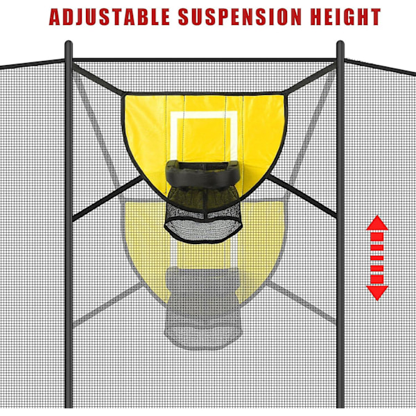 Basketball Hoop-sett for Trampoline, Basketball Hoop Mål for Trampoline med 3 Mini Basketballer og 1 Pumpe, Vanntett Basketballspill Tilbehør