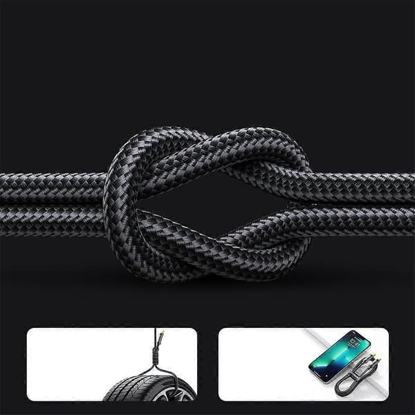 Punottu kaapeli iPhonelle USB-C - Lightning PD 20W 2m sininen