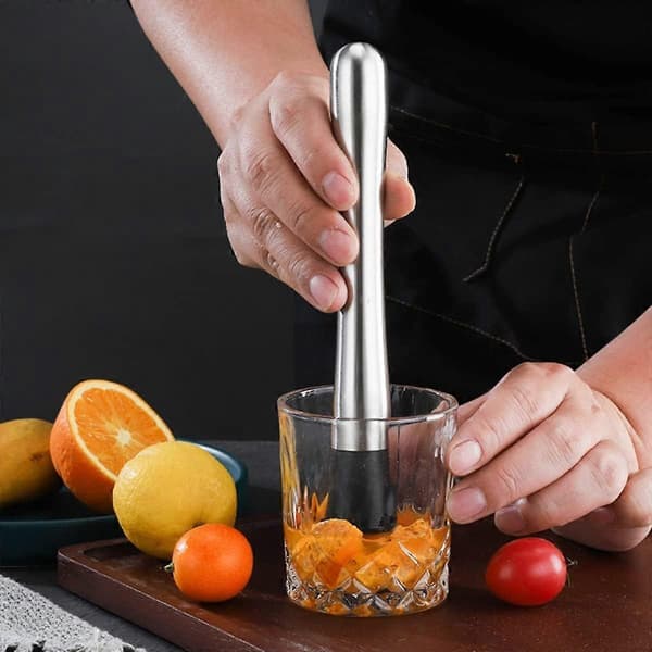 Isknuser, 25 cm rustfritt stål cocktailknuser, barknuser for knusing av isbiter Mojito kjøkken bar restaurant