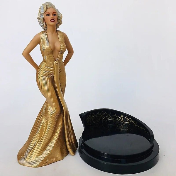 Marilyn Monroe Statue Med Piedestal Sexet Kjole Dukke Ornament Hjem Desktop Collection Figurer Fødselsdagskage Dekoration Julegave