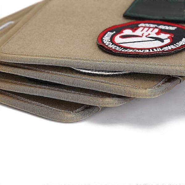 Patch Display Holder Panel Flip- Page Patch Book Patches Binder Organizer for Military Hook and Loop Emblems, 1 sett D- khaki