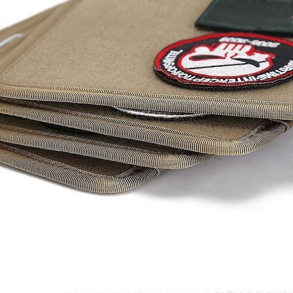 Patch Display Holder Panel Flip- Page Patch Book Patches Binder Organizer til Militære Hook and Loop Emblemer, 1 sæt D- khaki