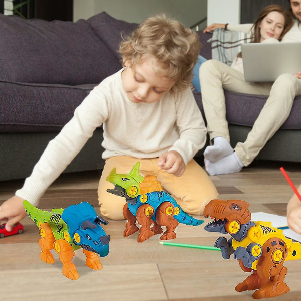 4 kpl / setti Diy Dinosaurus Kokoonpano Lelut Purkaminen Dinosaurus Hahmot Malli Sarja Koulutus Rakentaminen Leikkisetti Lapsille