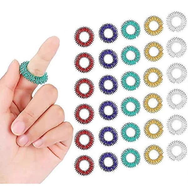 Akupressur Ring til Stresslindring & Afslapningsmassage 5pcs Random