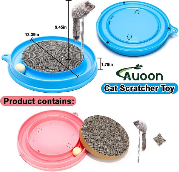 Cat Scratch Toy, Cat Turbo Toy, Interactive Training Exercise with Mouse Toy with Turbo and Ball (hy)