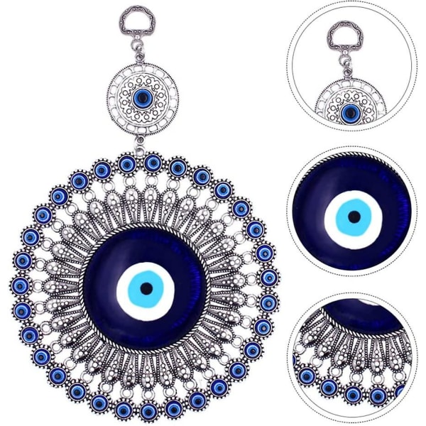 Turkish Blue Eye Ornament Evil Eye Blue Pendant Glas Hamsa Lycka Lycka Till Hand Fatima Skydd Hängdekor 1st (d-2)