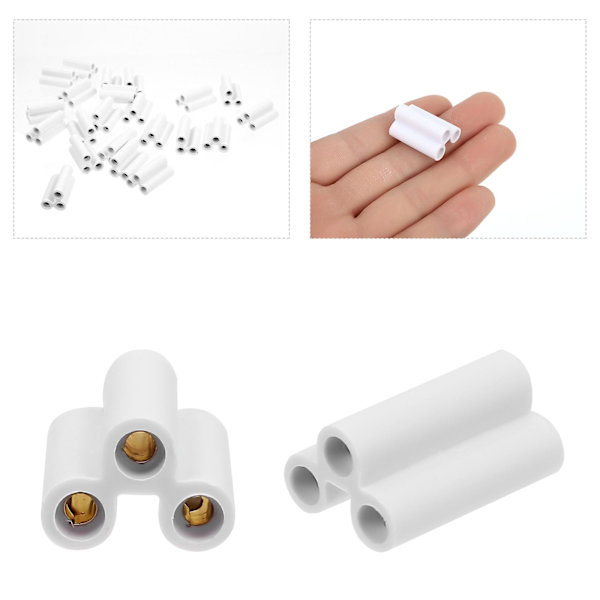 20 st T5 T8 LED-lampkontakt Dubbelände 3-stifts Honadapter för LED-lampa