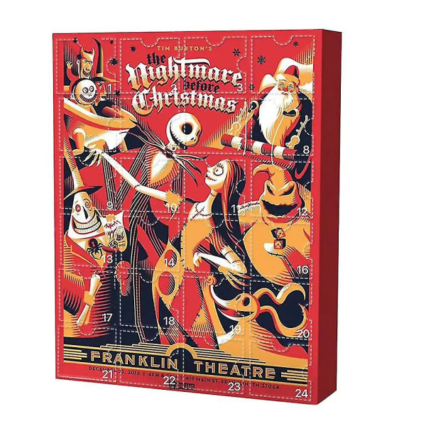 Halloween-figurer dukke-adventskalender The Nightmare Before Christmas-tema inneholder 24 gaver 24-dagers nedtellingskalender_m