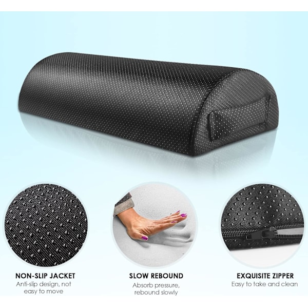 Beinpute, knepute for side sleeping, ergonomisk minneskum og myk halvsirkulær beinpute, egnet for nakkepute, hoftepute, beinpute